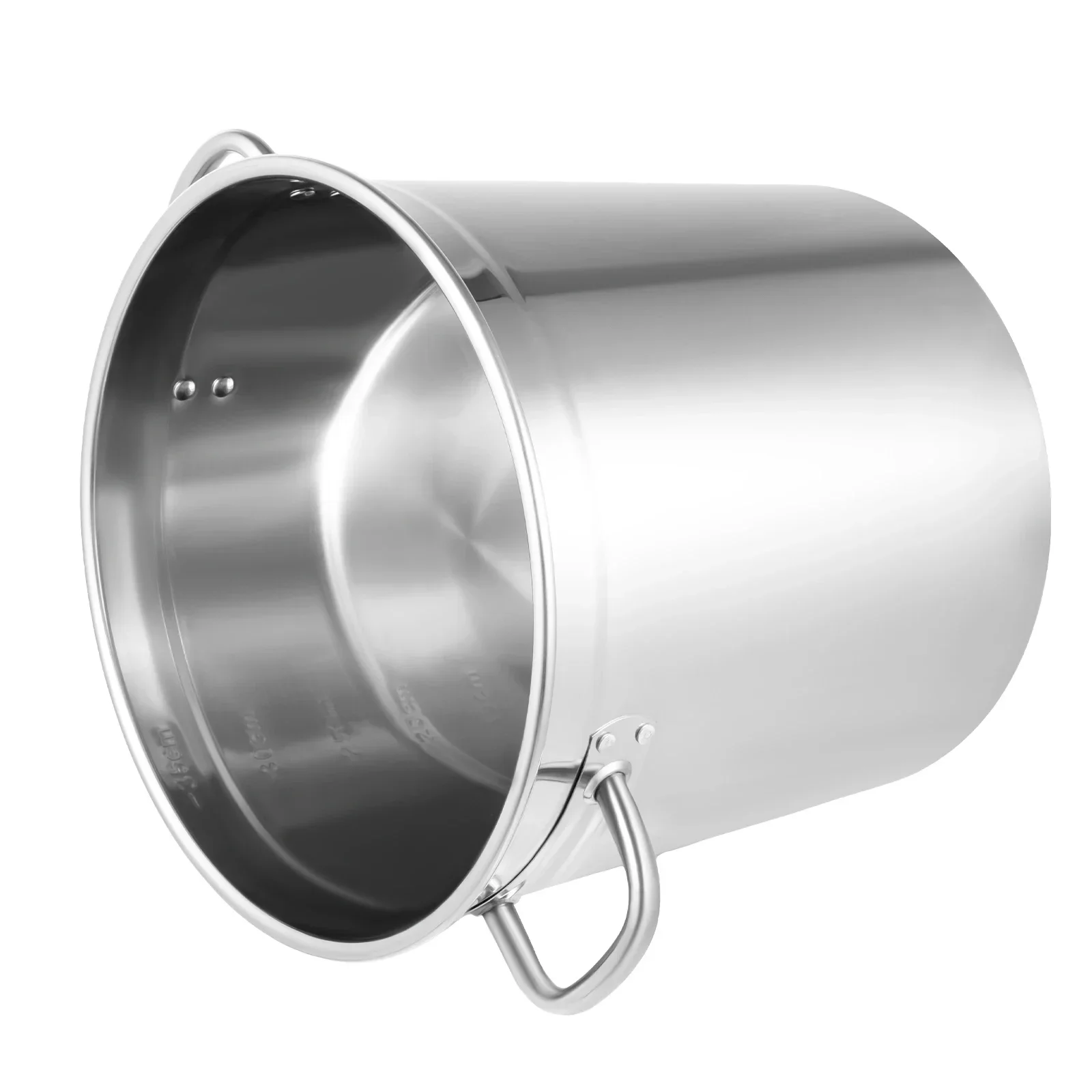 30 Quart Commercial Stockpot Stainless Steel Cooking Pot w/Lid and Riveted Handles Heavy Duty Large Pots for Cooking, Induction