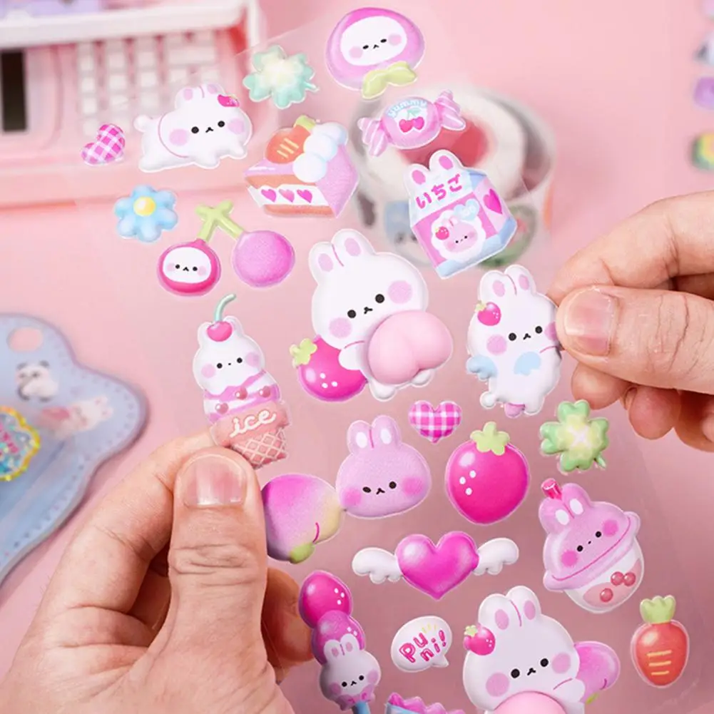 Stress Relief Stickers 3d Puffy Sticker Set Cartoon Decorations Diy Phone Case Embellishments Scrapbooking Supplies Preschool