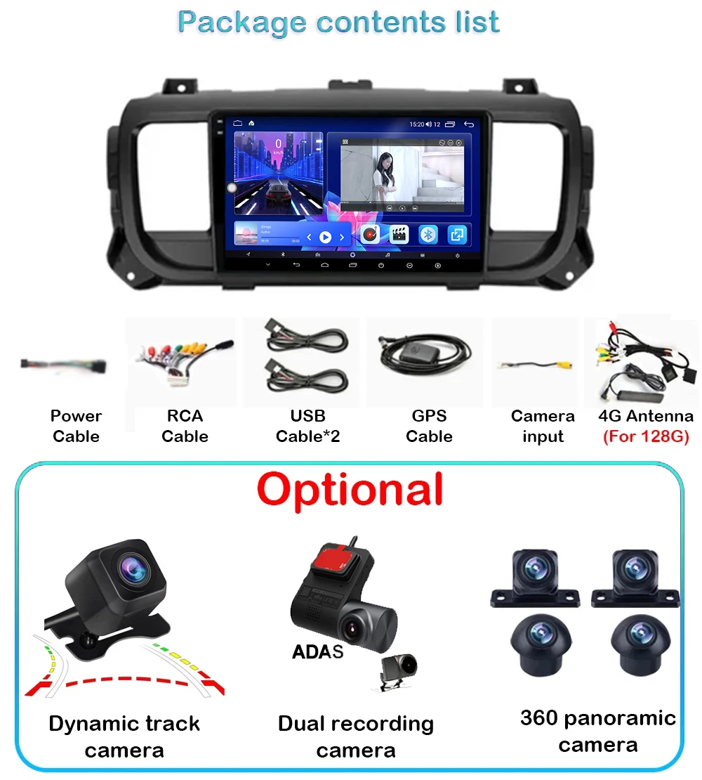 Android 14 For Citroen Jumpy 3 2016 - 2021 For Peugeot Expert 3 2016 - 2021 Car Radio Multimedia Player Navigation stereo GPS