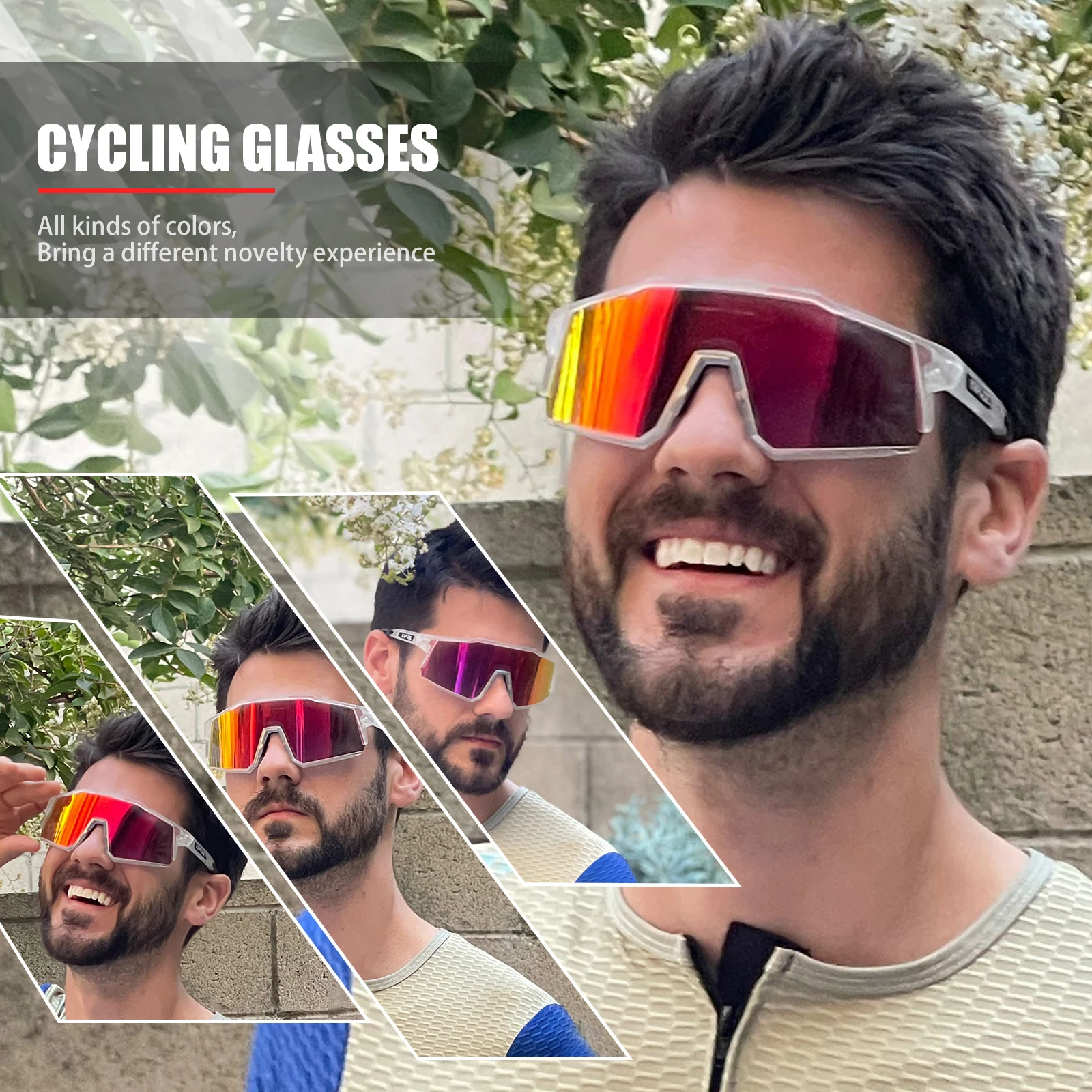KAPVOE Comfortable Photochromic Cycling Goggles Men and Women Outdoor Sports Sunglasses Mountain Road Bike Riding Glasses 4 L