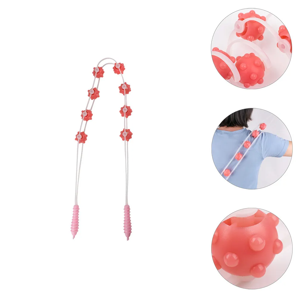 1Pcs Back Massager Plastic Roller Rope Portable Pain Relief Tool for Neck Shoulder Body Muscle Relaxation Improved Circulation - view 2