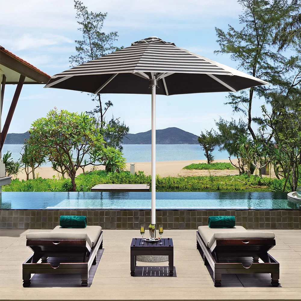 Outdoor recreational hydraulic central column umbrella, coffee and milk tea shop