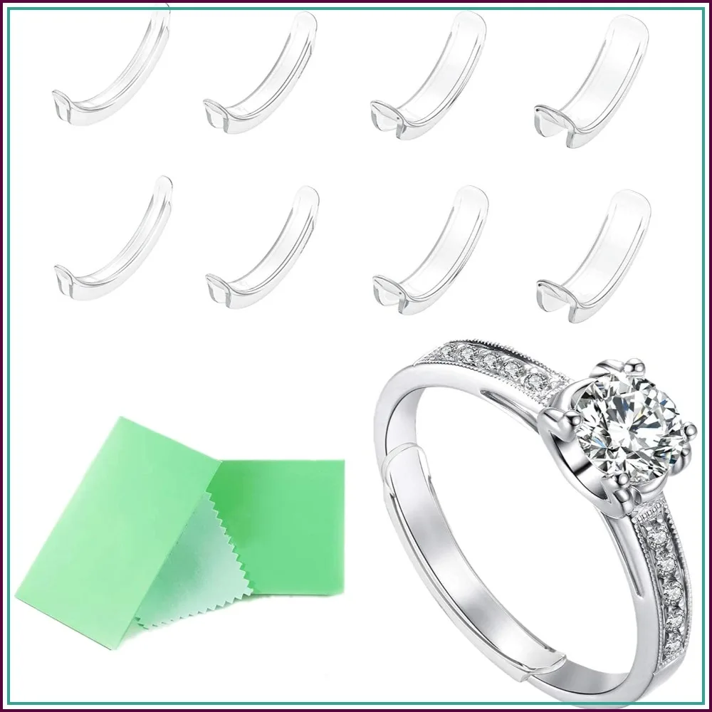 

Invisible Ring Size Adjuster for Loose Rings, Ring Sizer Fit Thin Rings with Polishing Cloth