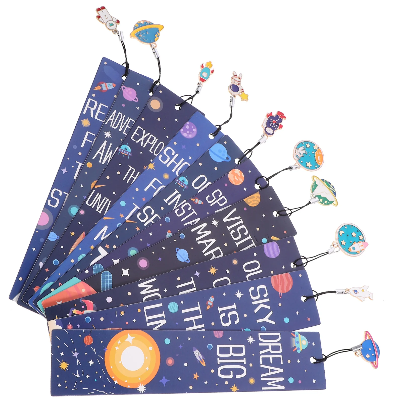 10 Pcs Space Bookmark Themed Party Favors Kids Bookmarks Boys for Paper Gifts Child