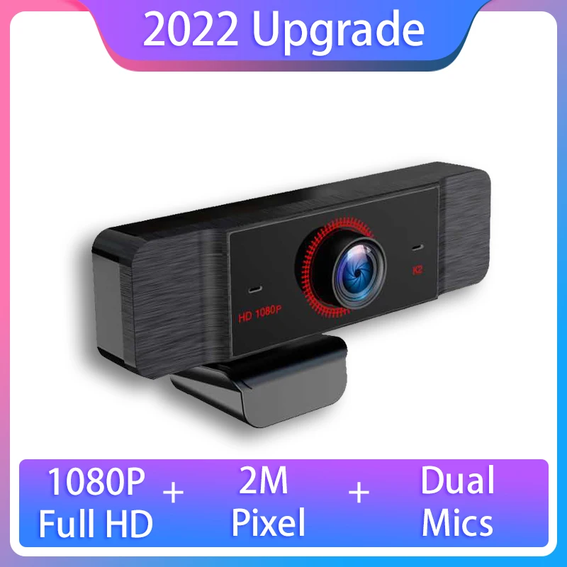كاميرا ويب 1080p ، عصر كاميرا الويب مع ميكروفون للكمبيوتر ، USB كاميرا الويب للكمبيوتر ، 2 ميجا بكسل ، دقة 1920x1080 ، مستشعر FHD Cmos