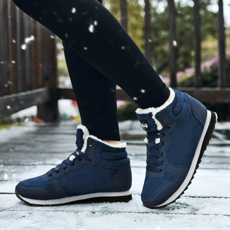 Winter Boots for Men Plush Faux Suede Ankle Boots Plus Size Warm Slip Cotton Shoes Fur Platform Male Sneakers Botas Para Hombre