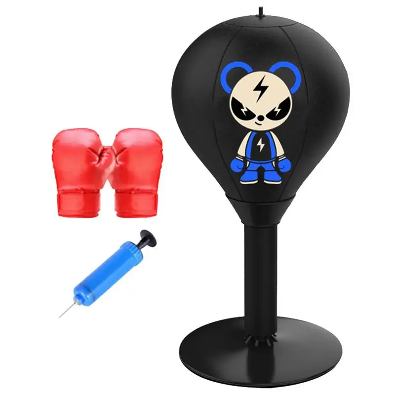 

Reflex Punching Bag Inflatable Cartoon Pattern Boxing Reaction Ball Hand-Eye Coordination Workout Kit Boxing Gear Sports Trainer