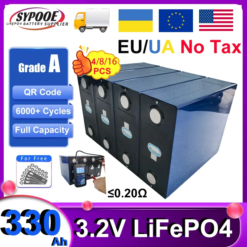 LiFePO4 3.2V 314Ah Akumulator 105Ah 280Ah 330Ah Kod QR Grade-A 6000+ Cycle Full Capaticy Lithium Brand New EU UA Stock No Tax