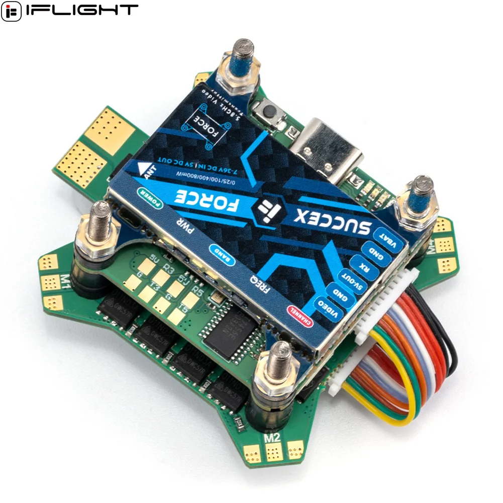 IFlight BLITZ F7 OSD Flight Controller W/ BLITZ E45S 4-IN-1 ESC SucceX-Force 5.8g 800mW VTX Stack 2-6S for RC FPV Racing Drone