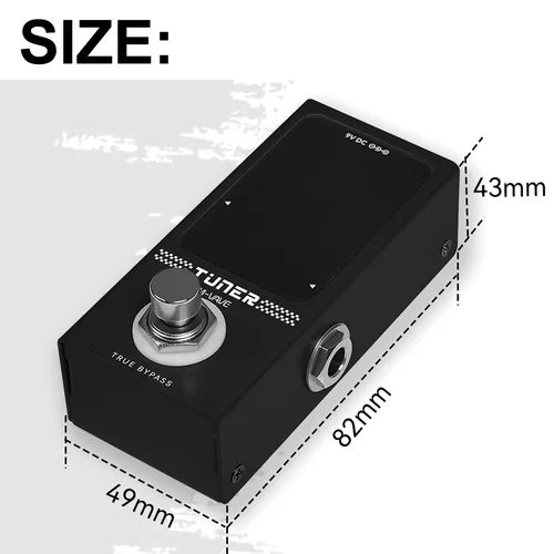 Imagen 2 del producto Afinador de M-VAVE, afinador de bajo de guitarra de alta precisión, Pedal de efecto de caja Stomp, pantalla LED, sintonizador de instrumentos electrónicos True Bypass