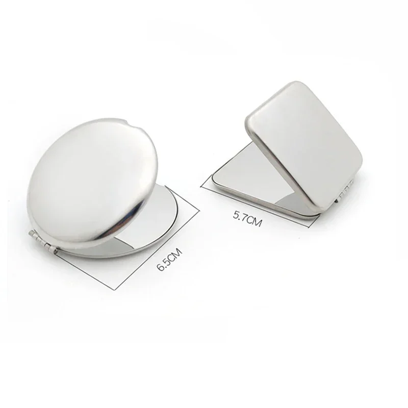 Tragbarer Make-up-Spiegel aus Edelstahl für Damen, Handtasche, gefaltete Seite, Kosmetik-Make-up-Spiegel, klein, verschiedene Formen