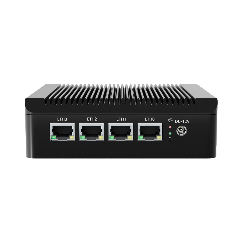 

Firewall Celeron J4125 Quad Core DDR4 Desktop 4 Lan Nano Router Computer Box 4K X86 Linux Portable RS232 PFsense Mini PC