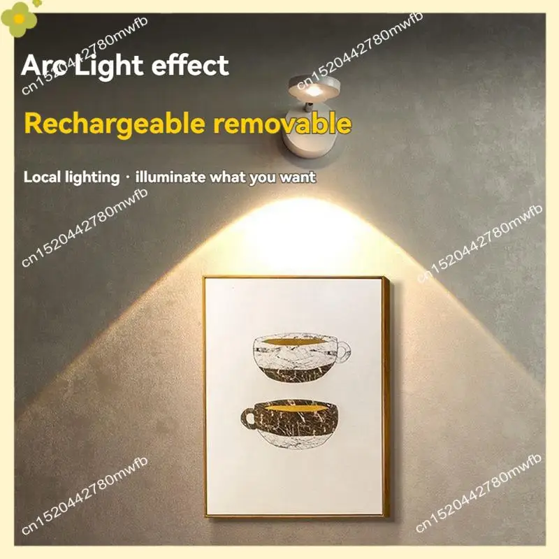 LDHL 2200Mah Cat's Eye Bulb Motion Sensor Light Battery Operated 3 Color & Dimmable 360° Rotation Spotlight Painting Light