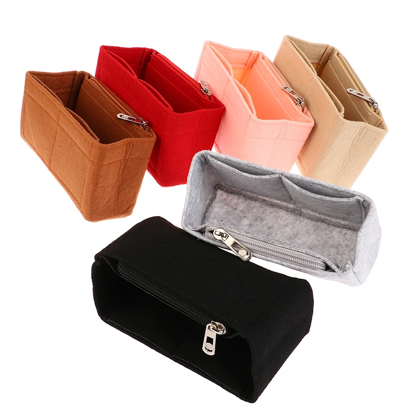 1PCS Travel Portable Insert Purse Storage Bag Organizer Liner Bag Felt Cloth Makeup Bag Support Felt Insert Bag Fits For Handbag