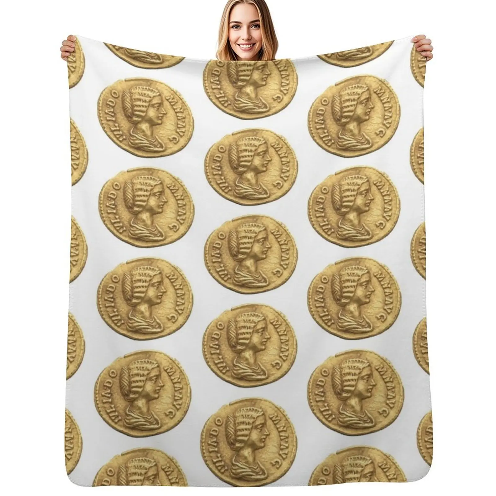 Julia Domna Gold Aureus coin Throw Blanket Summer Beddings Beach blankets and throws Sleeping Bag Soft Big Blankets