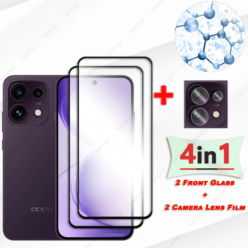 For Oppo Reno16 F Glass Screen Protector For Oppo Reno16 F 5G Black Edge Protective Film Camera Lens Protector For Reno16 F 5G