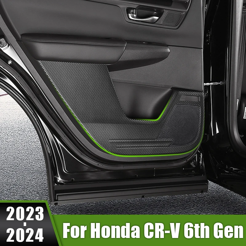 

For Honda CR-V CRV CR V 6th Gen 2023 2024 PU Leather Car Door Anti Kick Pad Protector Anti Dirty Stickers Interior Accessories