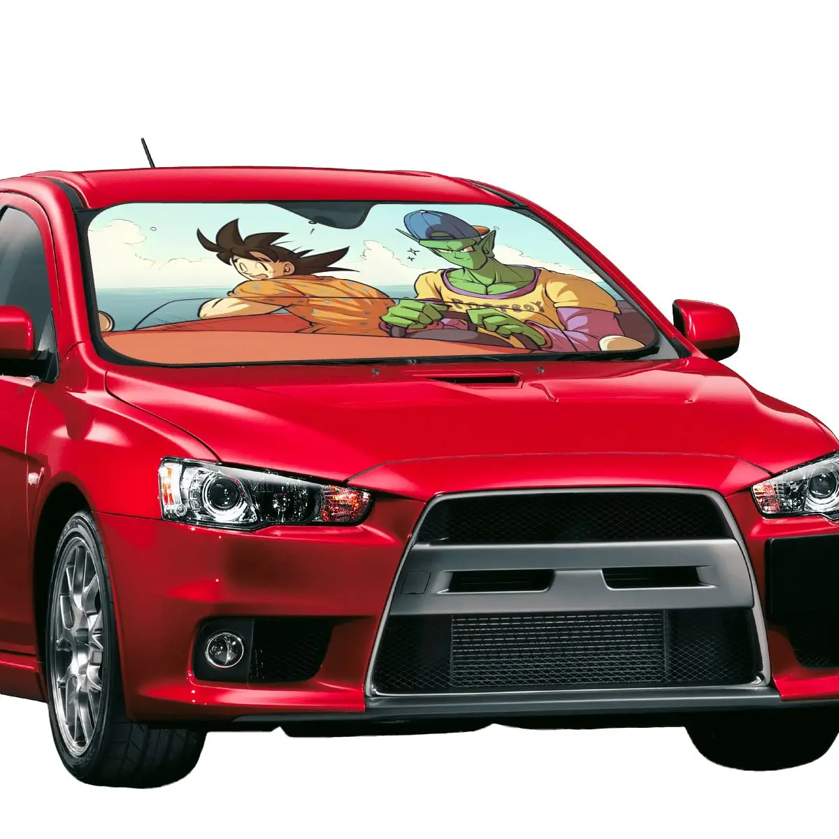 Goku Dragon Ball conduite pare-soleil pliant pare-brise 70x130 cm Piccolo feuille d'aluminium voiture fenêtre pare-brise couverture UV protecteur