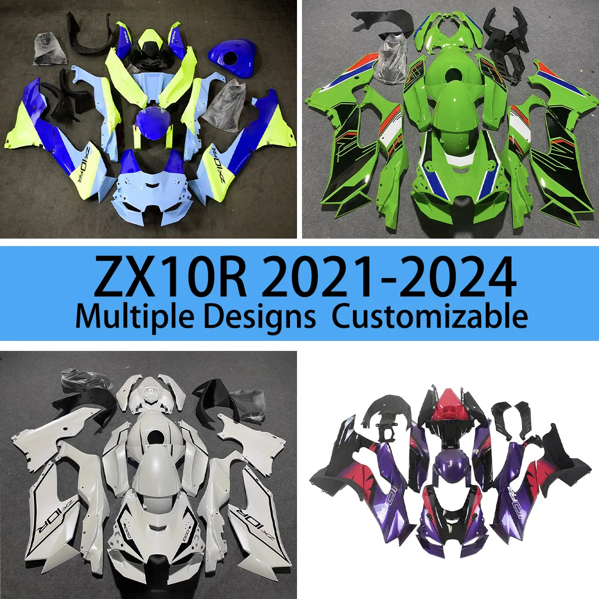 

Moto Cross Fairing Kit ZX10R 2021 2022 2023 2024 Motorcycle Fairings Free Custom Bodywork Set for KAWASAKI ZX 10R 21 22 23 24