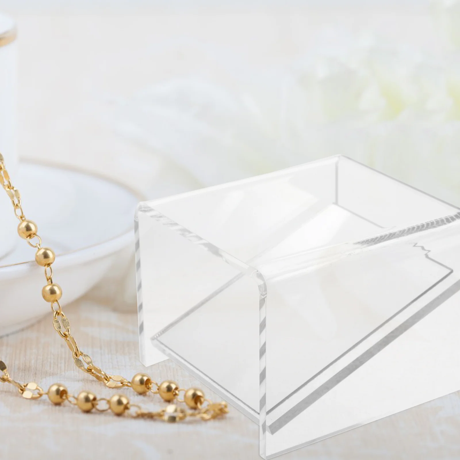 

Acrylic Clear Jewelry Display Stand Square Nesting Buffet Risers Pedestal Tabletop Showcase Shelf for Collectibles Cake Food