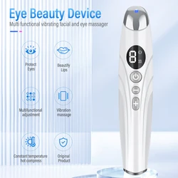 Electric Eye Massager Pen LED Photon Therapy Vibration Heated Anti-aging Wrinkle Removal Device Dark Circle Puffiness Skin Care