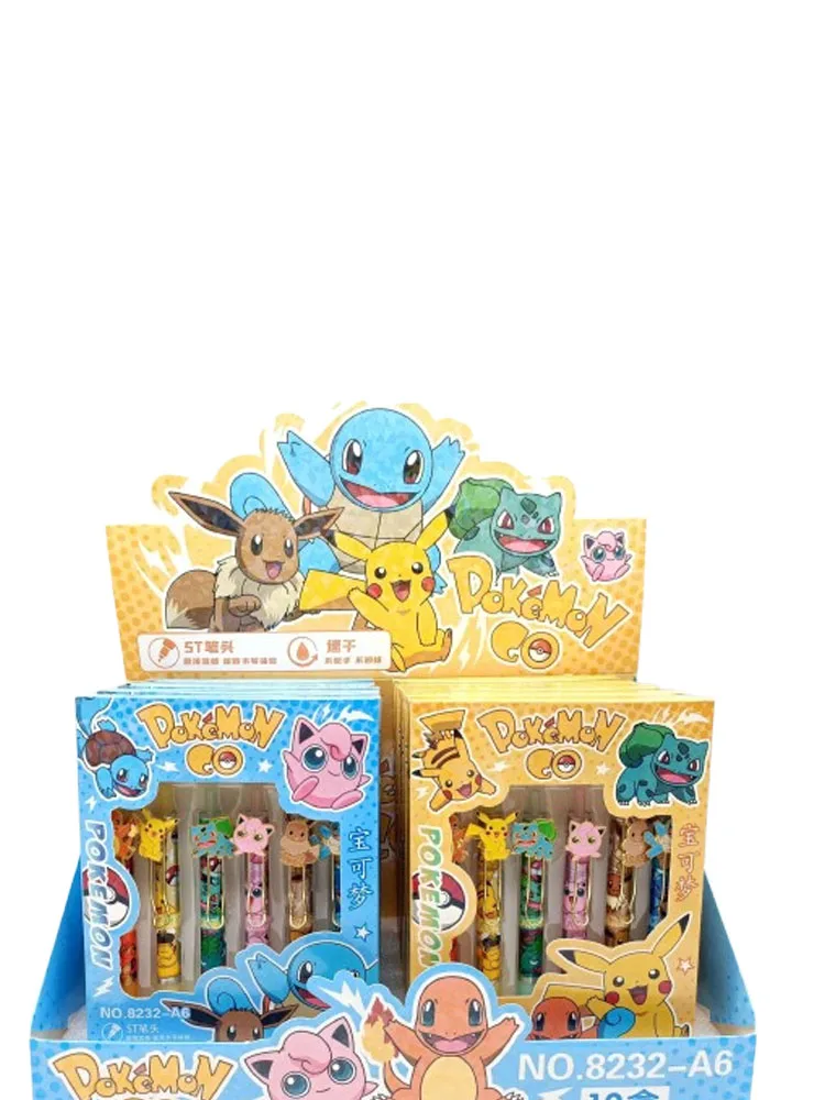 pokemon-pikachu-clique-caneta-de-alta-aparencia-dos-desenhos-animados-criativo-remendo-bala-preto-de-secagem-rapida-escrita-gel-caneta-papelaria-atacado