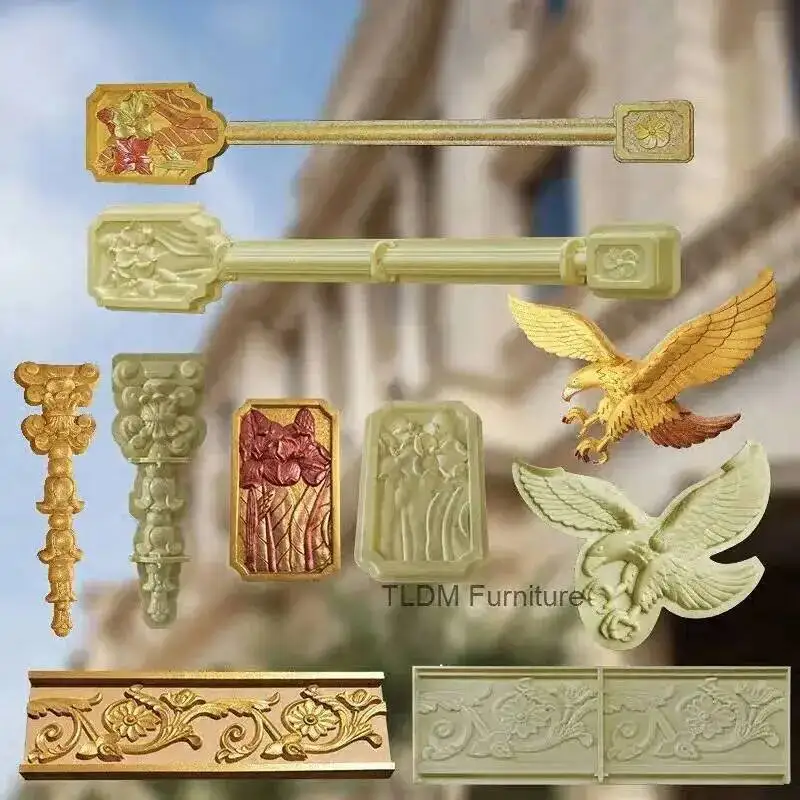 Flower Wall European Villa Mountain Exterior wall Relief Mold Window Flower Mold Decoration Cement Wall Flower Pendant Template