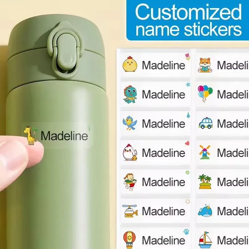 

Cute Cartoon Customizable Waterproof Stickers DIY Handmade Labels Stationery Water Bottles Sports Multilingual Kid’s Version
