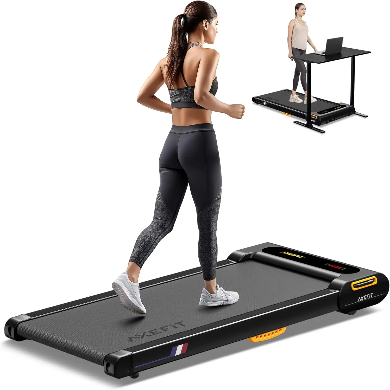 Walking Pad Treadmill, 2.5HP Portable Walking Treadmill with Remote Control, LED Display