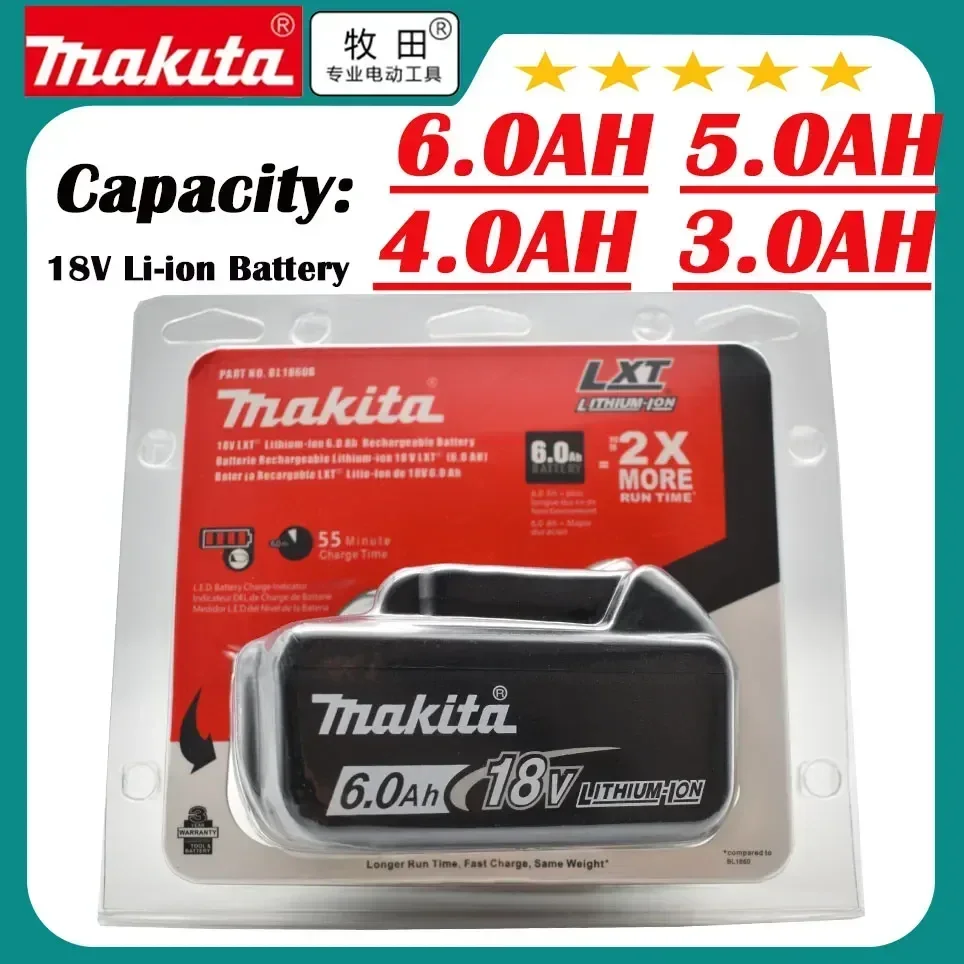 

Original Makita 6Ah/5Ah/4AH/3Ah for Makita 18V Battery BL1830B BL1850B BL1850 BL1840 BL1860 BL1815 Replacement Lithium Battery