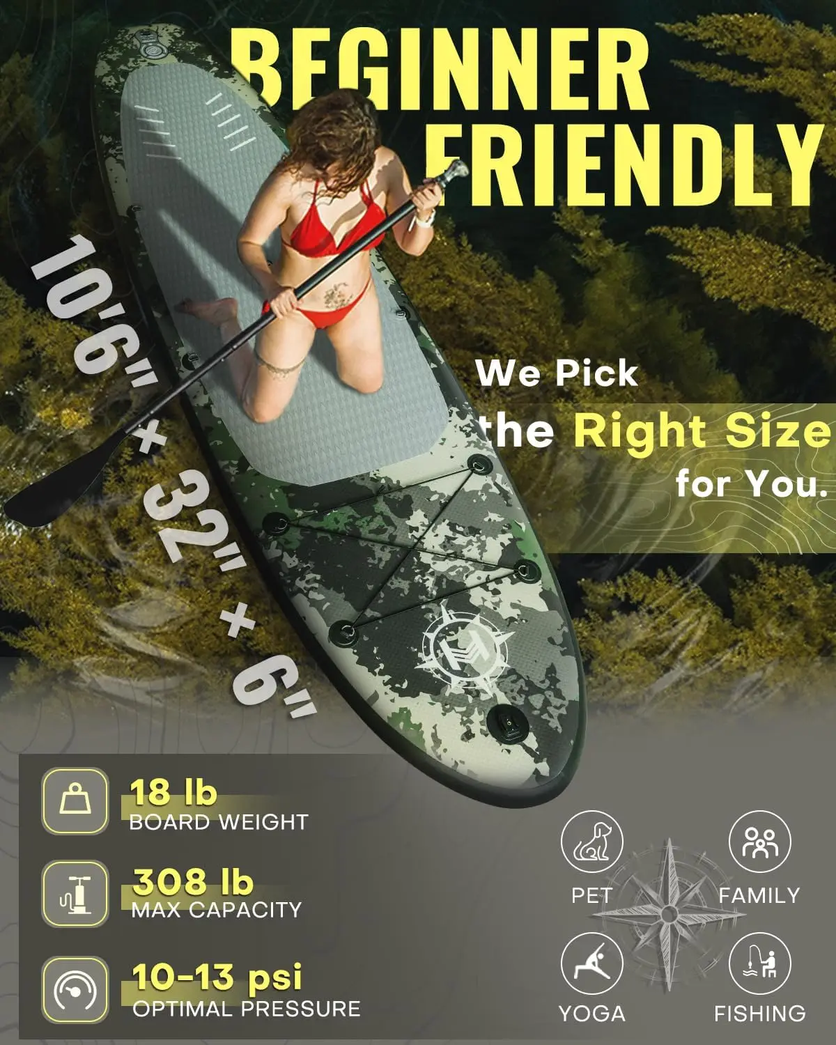 Inflatable Stand Up Paddle Board 10'6