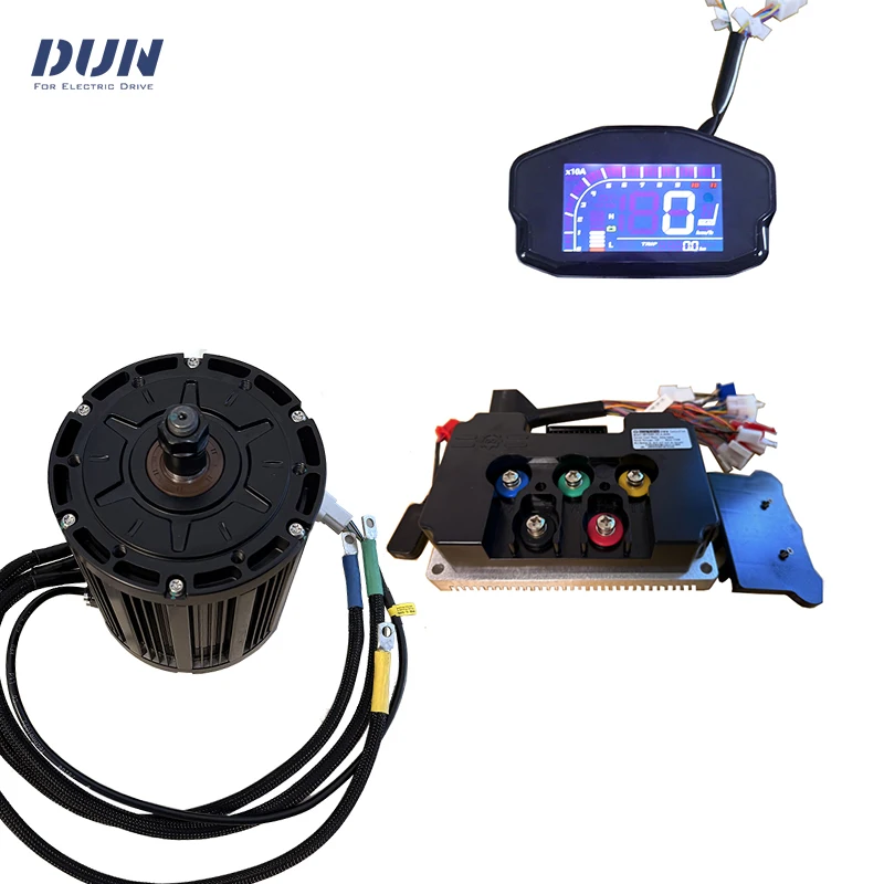 6000W qs138 100H 72V peak 20KW Mid-Drive Motor with ND721000 Controller and DKD Speedometer For Light Motorcycle Dirtbike Moped