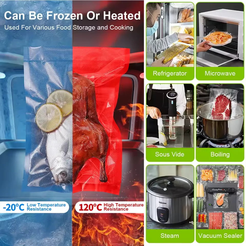 식품 진공 실러 포장 기계에 대 한 주방 진공 가방 식품 저장 가방 BPA 무료 주방 액세서리 50 개/몫