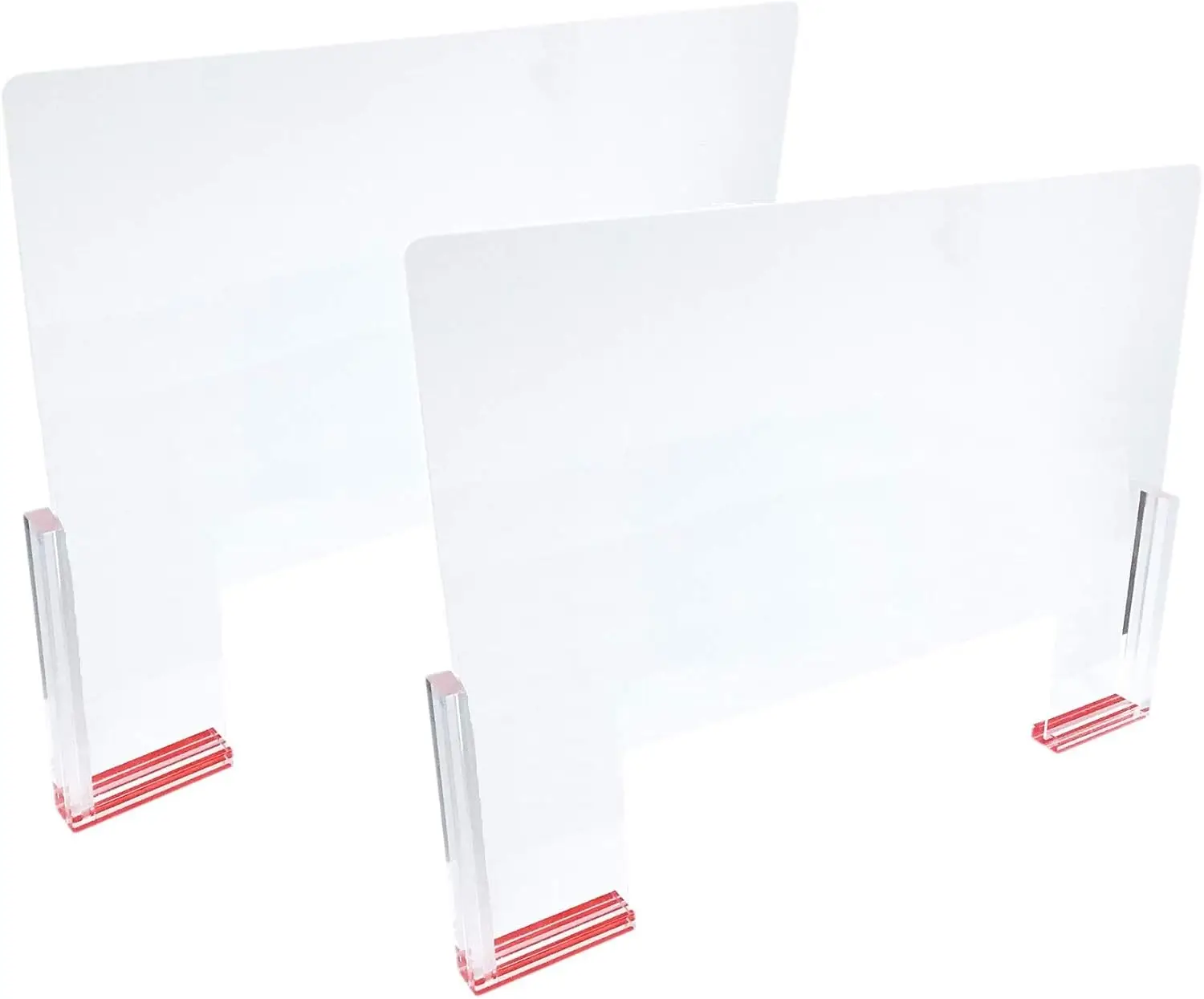 888 Display Pack Of 2 Elegant Plexiglass Shield Sneeze Guard Finished Corner Edge Design - Elegance With Protection For