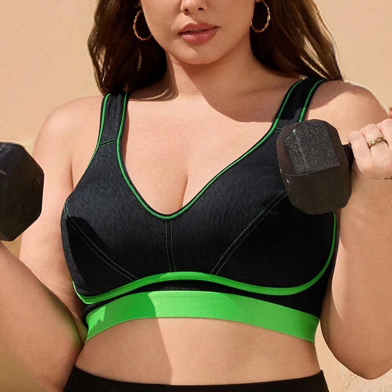 Womens Comfortable Moisture-wicking Bounce Control Sports Bra Full Coverage Non-Padded Wirefree Underwear L XL XXL 3XL 4XL
