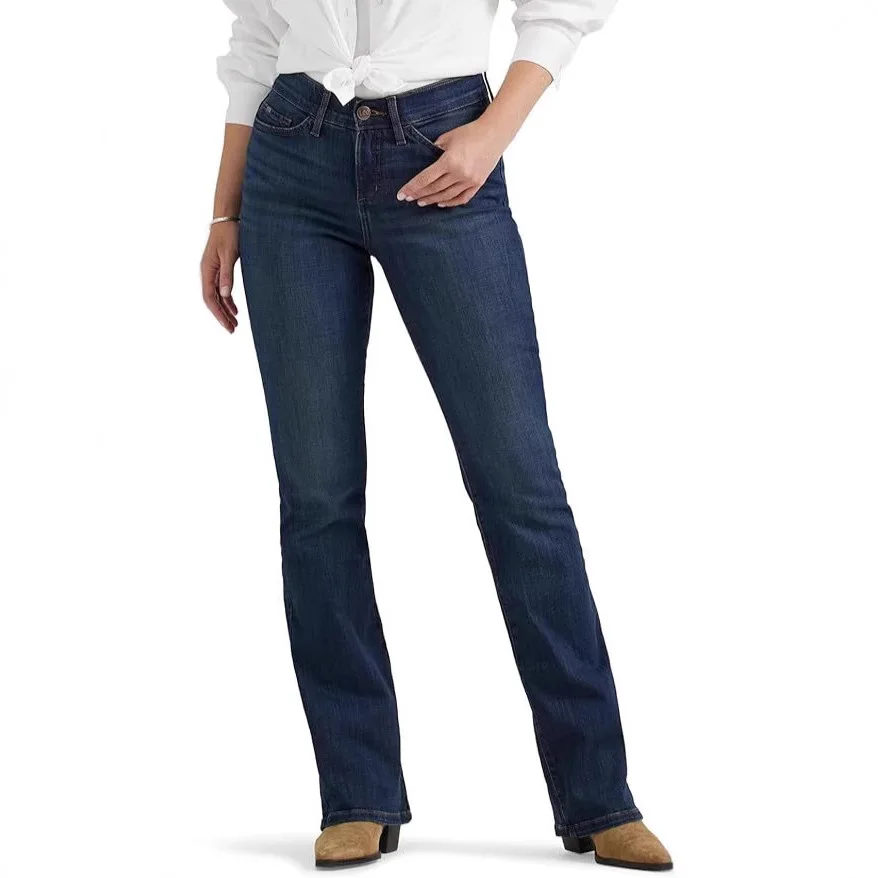 2026 Women Super Stretchy Mid Waist Straight Simple Basic Daily Slim Denim Trousers New Fashion Four Seasons Female Jeans Pants