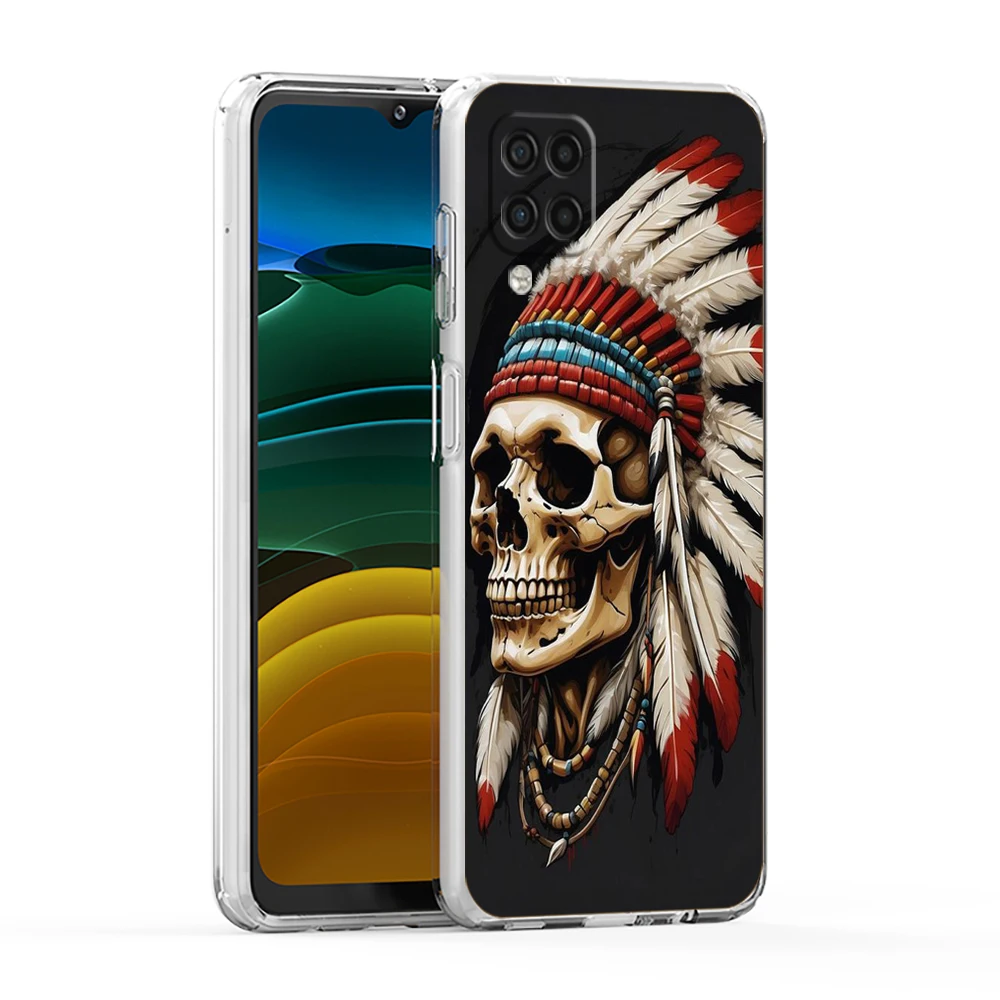 Human Skeleton Phone Case for Samsung Galaxy A13 A22 A32 A52 A53 A72 A51 A71 A11 A31 A21S 5G Transparent Silicone Shell Capa Bag