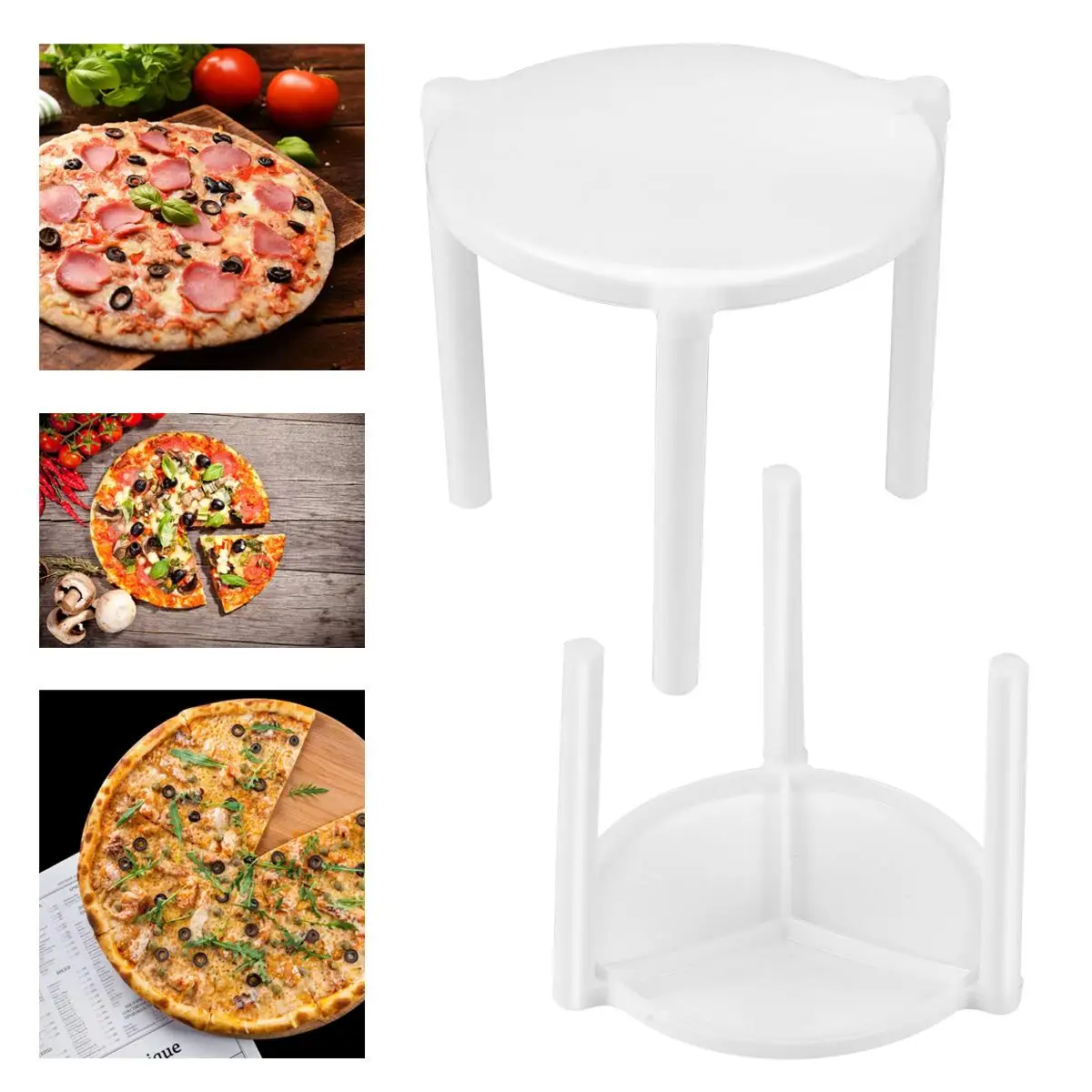 

100 Pcs Pizza Stand Tripod Support Frame Heavy Duty Plastic Stack Disposable Work Reinforces Strength Protects Perfect