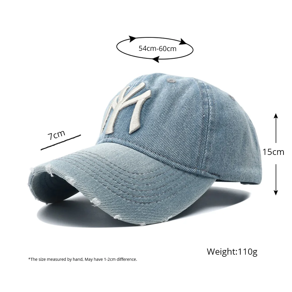 عالية الجودة بلدي المطرزة غسلها الدنيم قبعة بيسبول للرجال النساء كاوبوي واقية من الشمس قبعة Y2k أبي قبعات ترد لمكانها Gorras Hombre #6