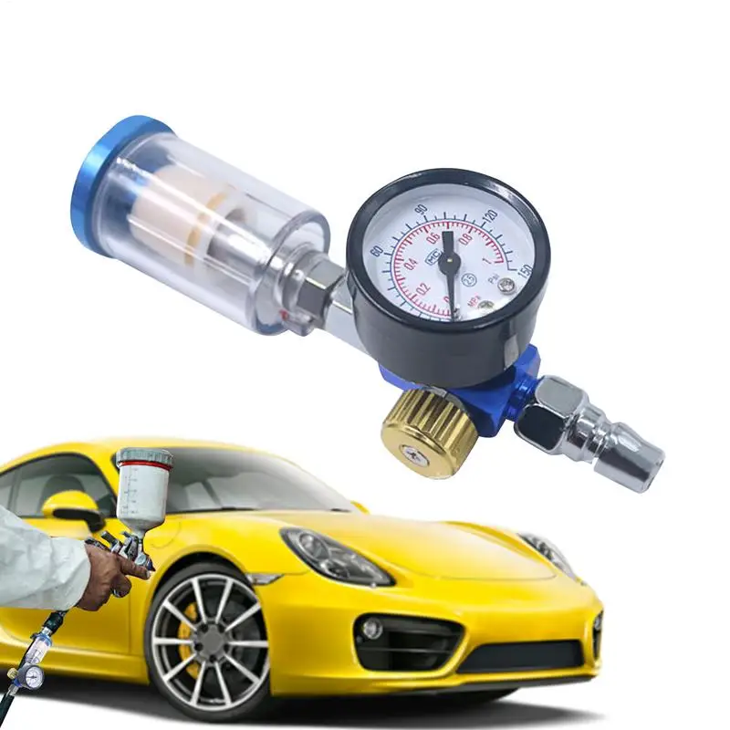 

Oil Water Separator Waterproof Pressure Regulator With Pressure Gauge Reusable Water Separator Paint Sprayer Adjusting Tool For
