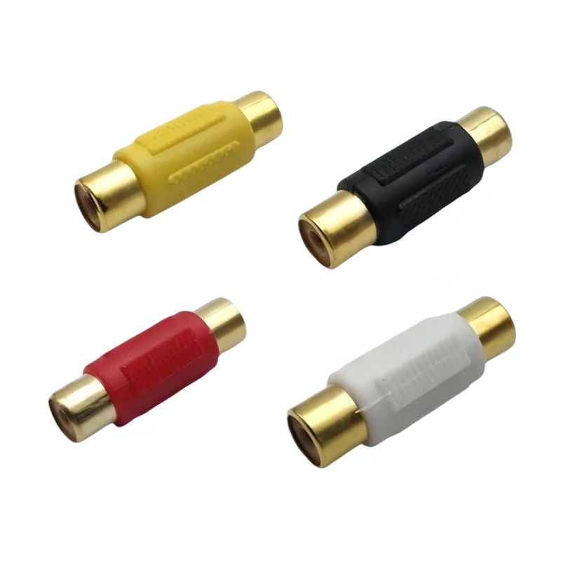 RCA Audio Converter F/F Gold Plated Jack Stereo Plug Sound Adapter Female to Female Coupler Sound Cable Connector for Speaker