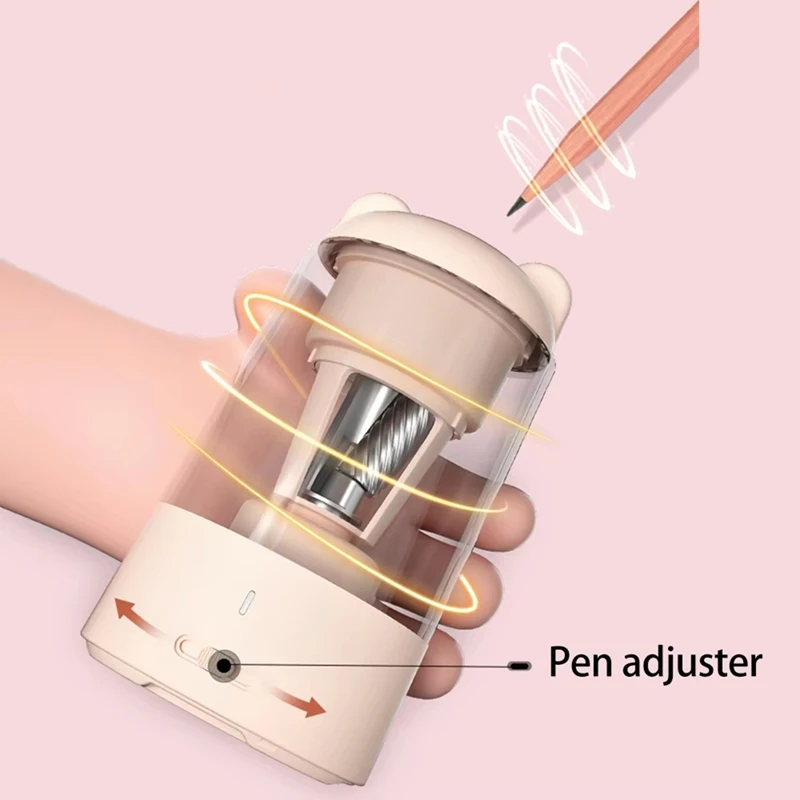Automatic Electric Pencil Sharpener For Kids - Cartoon Design, Electric Rechargeable Pencil Sharpener