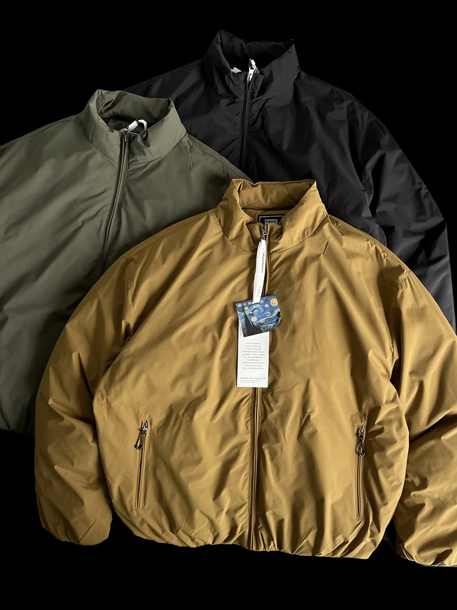 

Пуховик из 90% белого пуха с воротником-стойкой, ветрозащитный, теплый, повседневный, свободного кроя, молодежная модная верхняя одежда