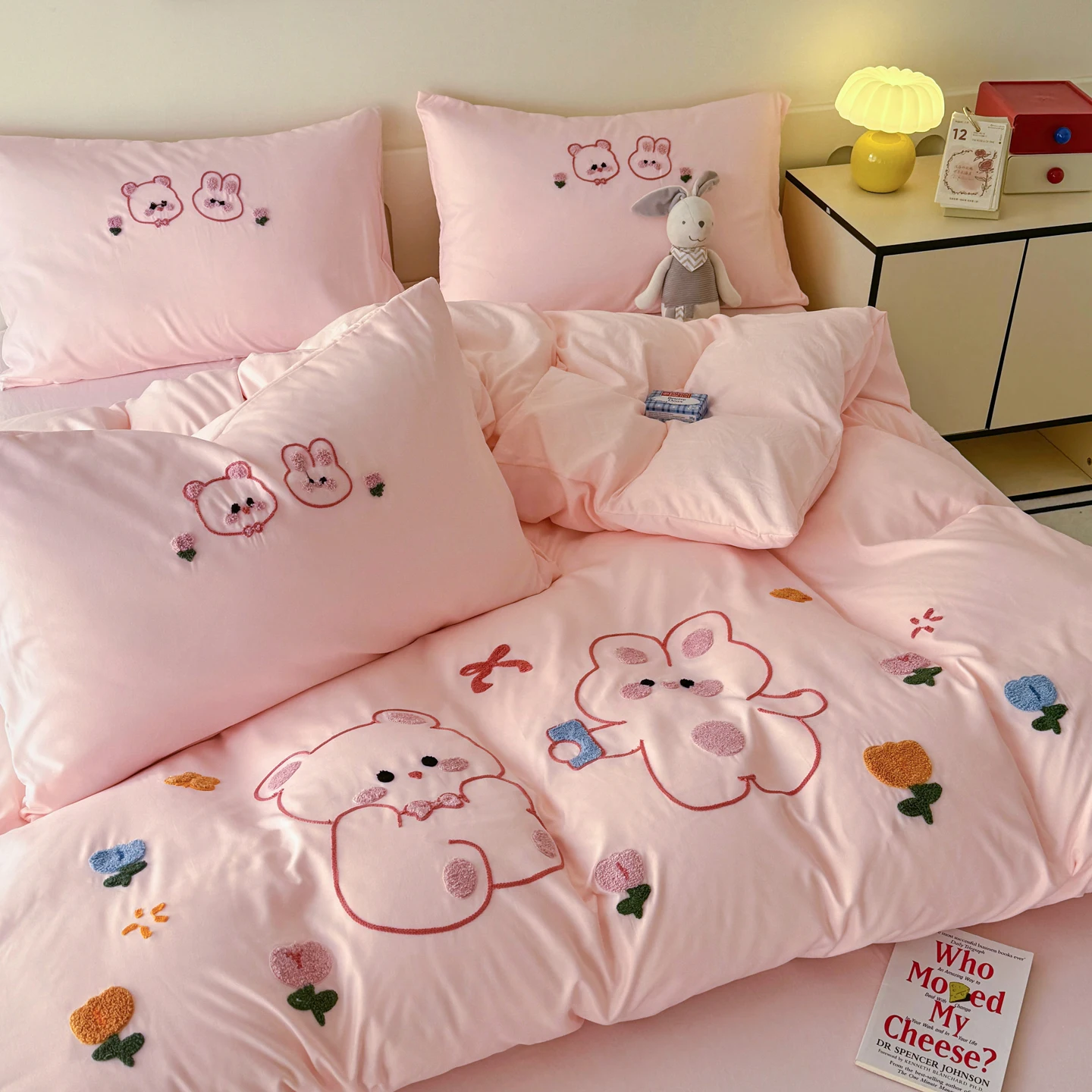 2026 New Korean Ins Bedding Set, Soft Skin-friendly Cover Set Lovely Animal, Single Queen King Size for Bedroom Dormitory Decor