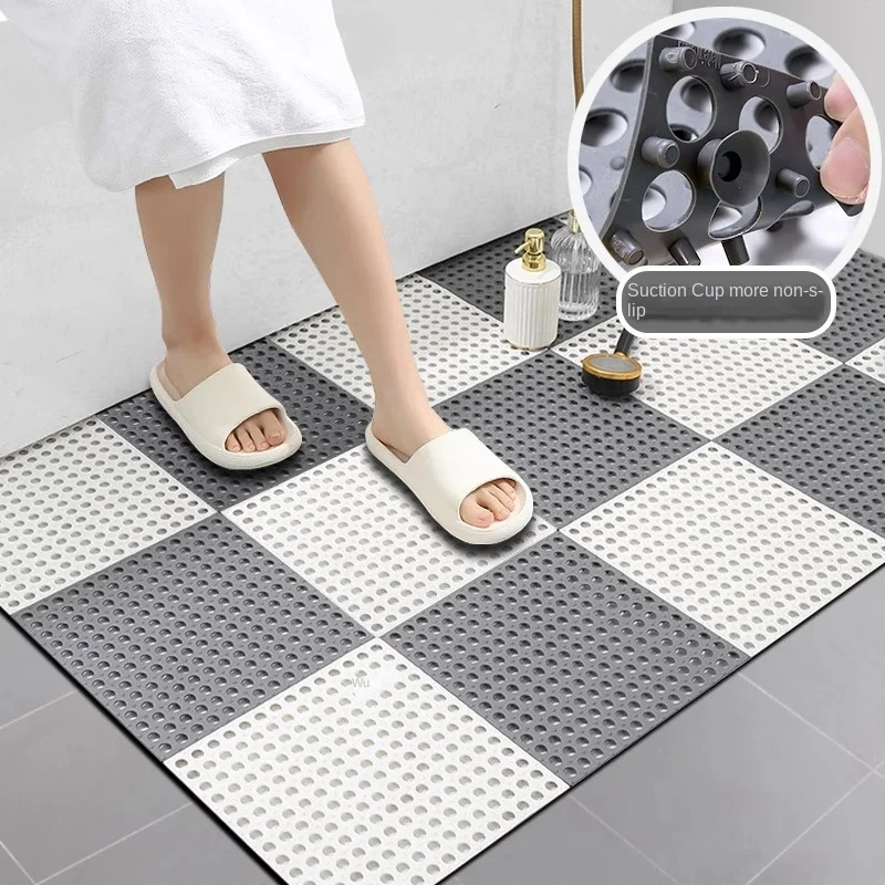 Bathroom Non-slip Mat Bathroom Large Jigsaw Grounding Mat Kitchen Bath Shower Bathroom Toilet Plastic Waterproof Foot Mat