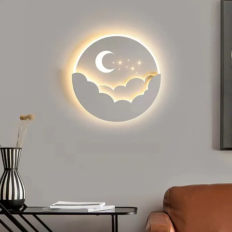 

Nordic Modern Minimalism Wall Lamp Creative Iron Art Acrylic Light Living Room Bedroom Study Lights Children Room Lamps Fixtures