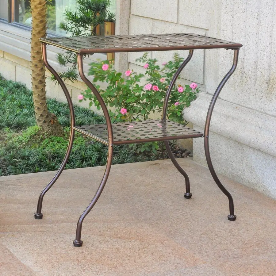 

Patio Side Table in Hammered Bronze