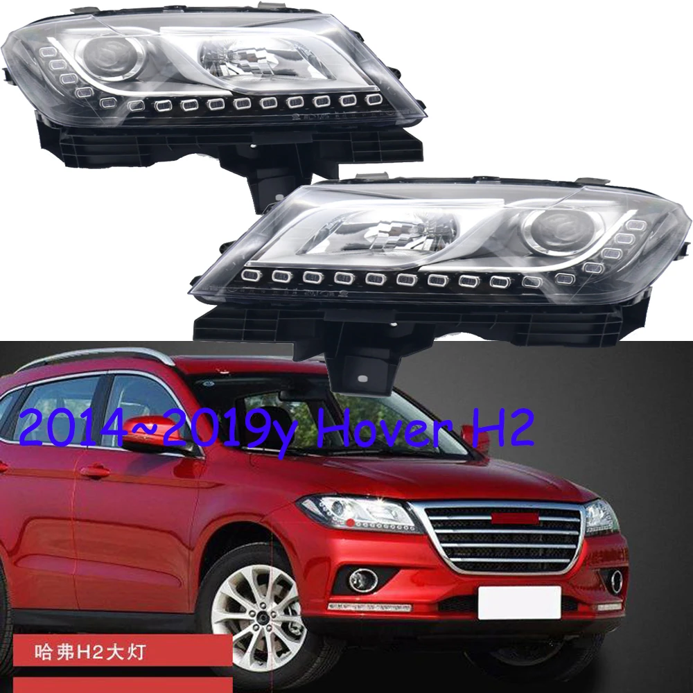 

1pcs car bumper headlamp Geatall Hover H2 headlight (Red LOGO) 2014~2019y car accessories head lamp Hover H2 fog lamp