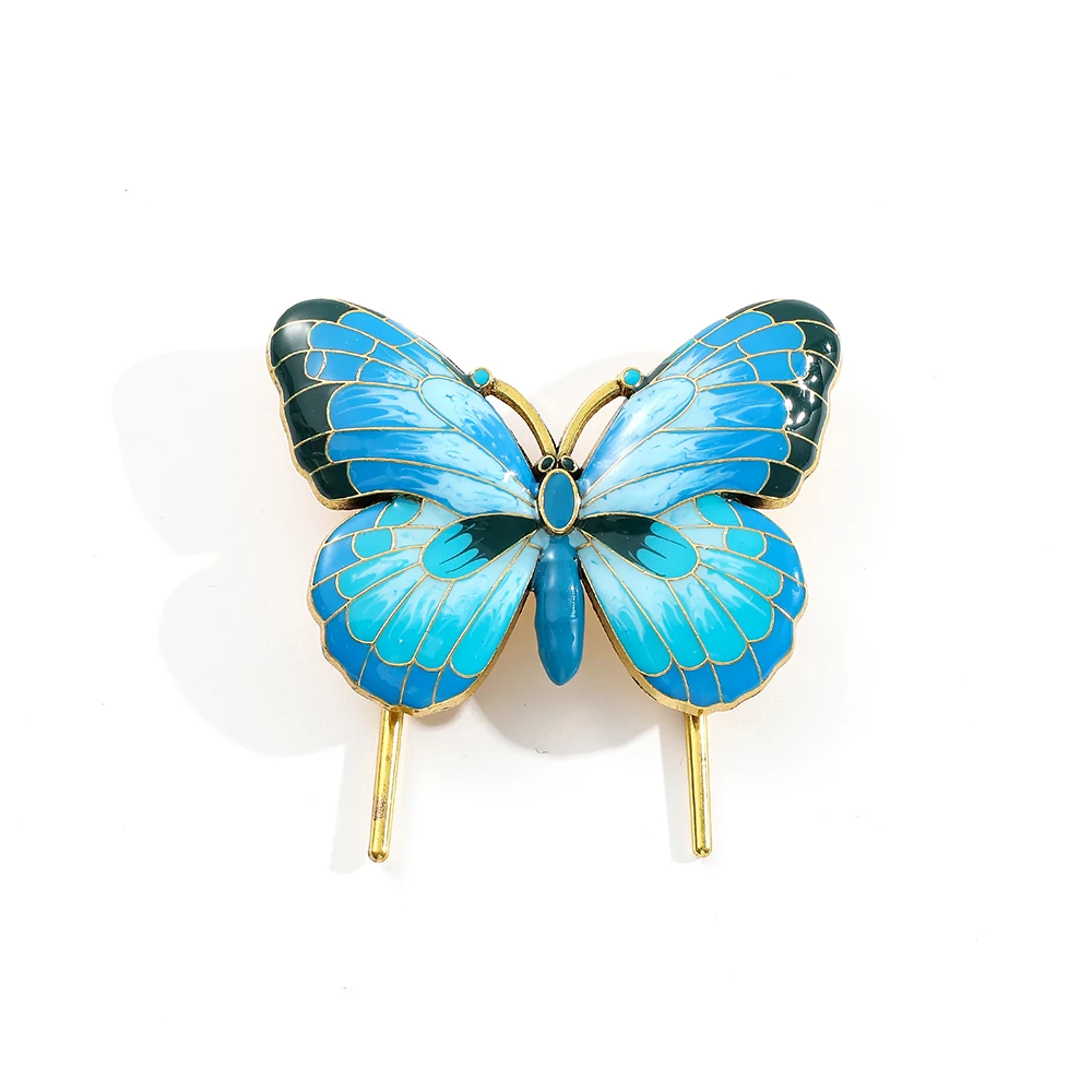 Bright blue and yellow butterfly book clip bookmark, suitable for daily office and study as a birthday or holiday gift.