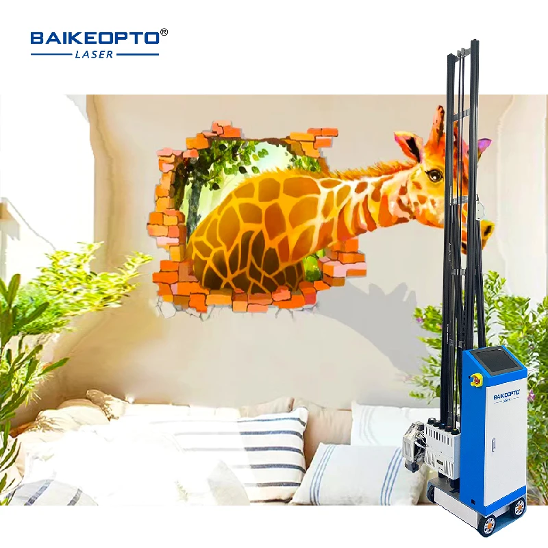 BAIKE Hot Selling CMYK Single-End 4720 Wall Printer With Wheels For Building Decoration Wallpen Printer